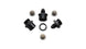 Vibrant inline fuel and oil filter set with three -4AN filters, designed for automotive fuel and oil filtration systems.