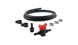 Vibrant Catch Cans Drain Kit showing oil catch cans in black with hoses connected, designed for automotive oil catch system.