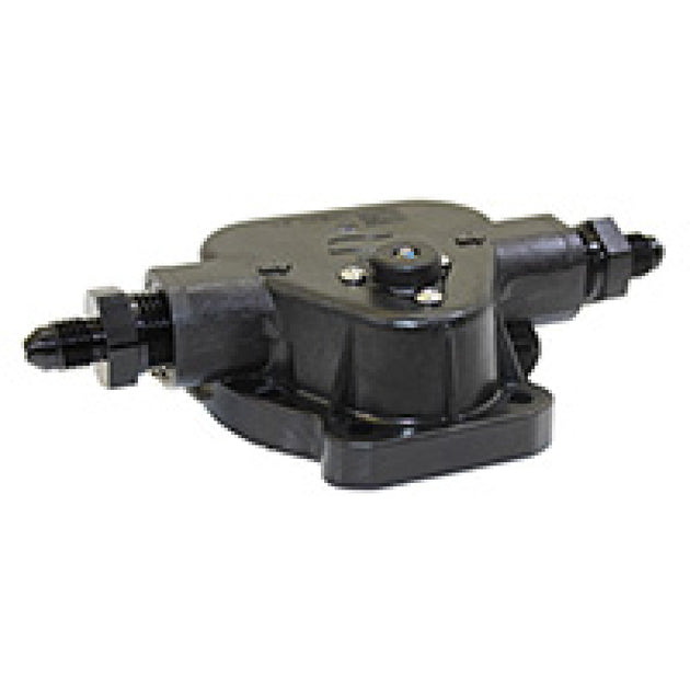 Snow Performance injection pump upper housing assembly for 40900 pump with braided connections, part of their fuel injection and controller system.