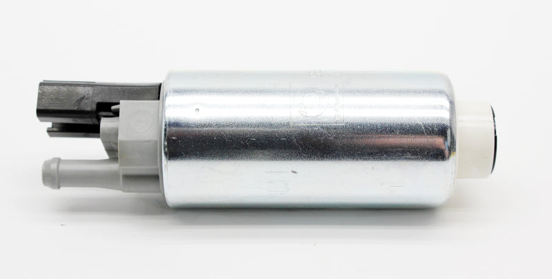 Walbro 255lph high pressure fuel pump with warning label, designed for automotive fuel system applications.