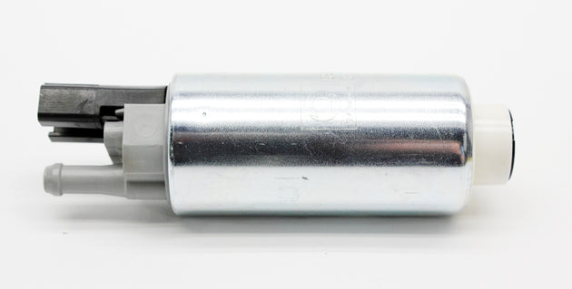 Walbro 255lph high pressure fuel pump with warning label, designed for automotive fuel system applications.
