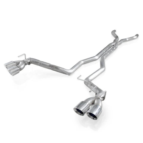 Stainless Works catback exhaust system for 2012-2015 Camaro ZL1, featuring polished stainless steel pipes and mufflers.