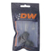 DeatschWerks matte black 8AN ORB male to 8AN male flare low profile 90-degree swivel fitting for automotive use