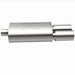 MagnaFlow stainless steel muffler with tip, 14x5x8 inches, featuring dual inlet and outlet pipes, designed for automotive exhaust systems.