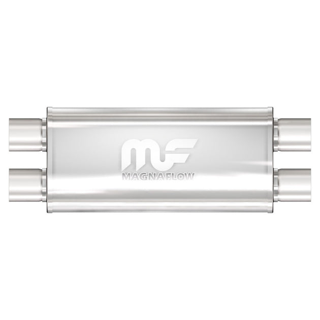 MagnaFlow Mag SS muffler with 18x5x8 inch dimensions, dual inlet/outlet, stainless steel construction for vehicle exhaust system