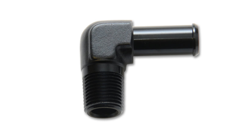 Vibrant male NPT to hose barb adapter, 90-degree fitting, 1/2 inch NPT to 1/2 inch hose connection, durable plumbing component