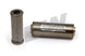 DeatschWerks stainless steel 100 micron universal fuel filter element for 70mm housing, showing the cylindrical filter with mesh screen.