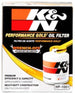 K&N performance gold oil filter for Chevy, Pontiac, GMC, and Buick vehicles, showing the brand's high-quality oil filter design.