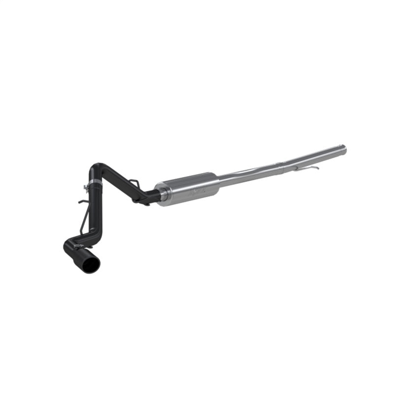 MBRP black coated catback exhaust system for 2019 Chevrolet Silverado and GMC Sierra 1500 4.3L & 5.3L single side.
