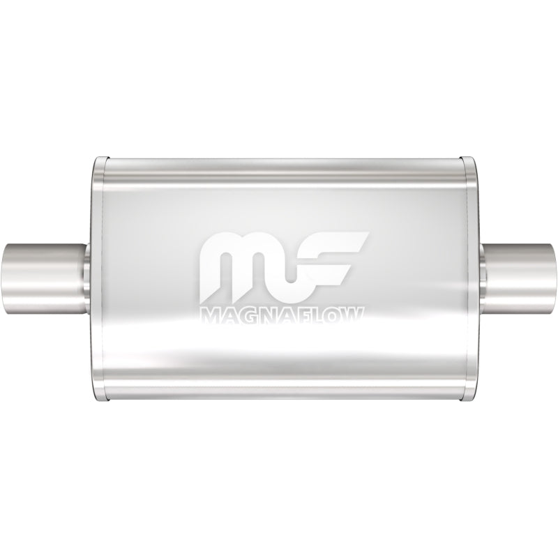 MagnaFlow Mag SS muffler 18x4x9 with dual exits, stainless steel construction, designed for vehicle exhaust systems