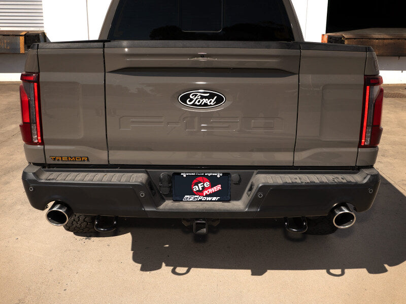 aFe 21-26 Ford F150 Tremor Vulcan Series 3-inch stainless steel cat-back exhaust with dual rear exit and polished tips
