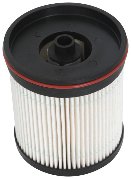 K&N universal fuel filter with 40.016-inch length and 3.438-inch diameter, designed for automotive fuel system replacement.