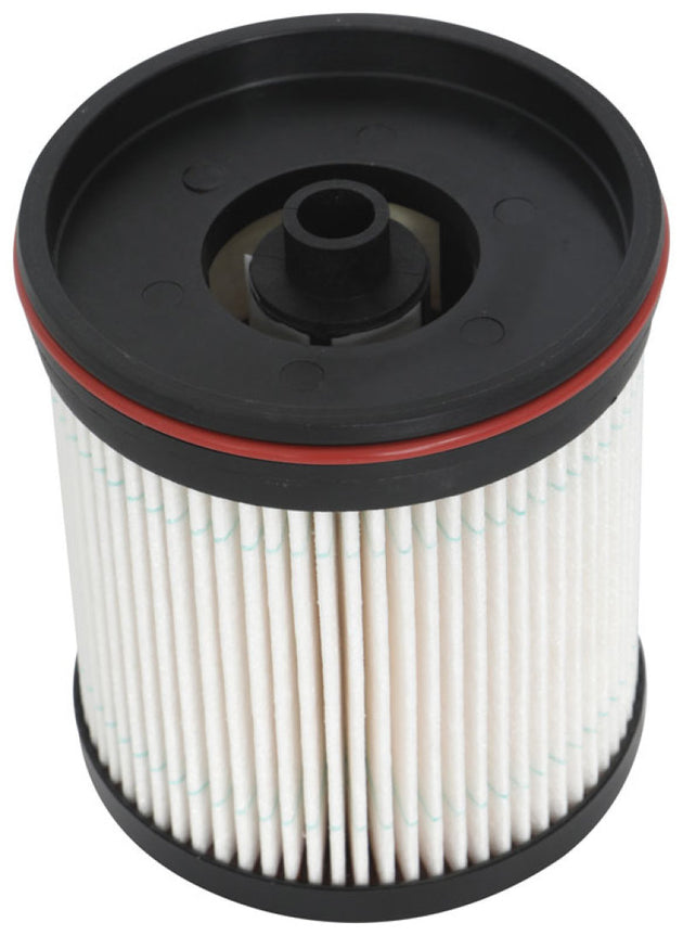 K&N universal fuel filter with 40.016-inch length and 3.438-inch diameter, designed for automotive fuel system replacement.
