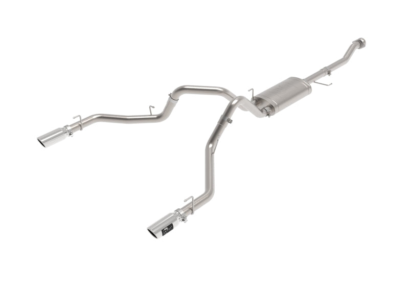 aFe 21-26 Ford F150 Tremor Vulcan Series 3-inch stainless steel cat-back exhaust with dual rear exit and polished tips