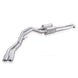 Stainless Works catback exhaust system for Chevy Silverado and GMC Sierra 2007-16 5.3L/6.2L, passenger rear tire exit.
