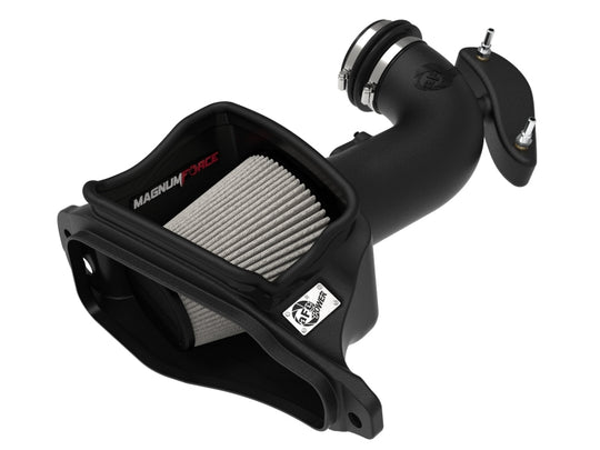 aFe POWER Magnum FORCE Stage-2 Pro DRY S cold air intake system for 2014-2019 Chevrolet Corvette C7 V8 6.2L engine, showing the intake components.