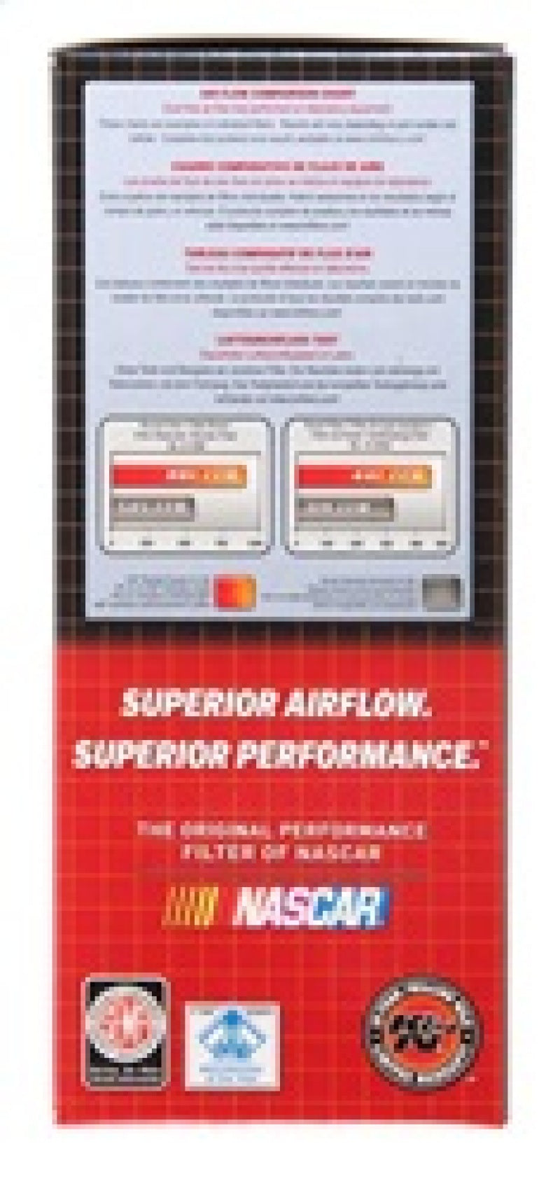 K&N Engineering 7-inch OD x 5.5-inch ID drop-in air filter with 2-inch height, designed for vehicle air intake systems.