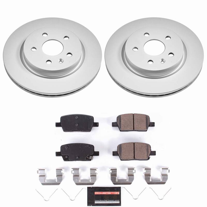 PowerStop rear Z23 coated brake kit for 2016-2019 Cadillac CT6, performance brake components with detailed coating.