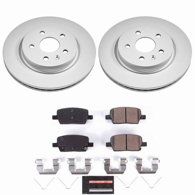 PowerStop rear Z23 coated brake kit for 2016-2019 Cadillac CT6, performance brake components with detailed coating.
