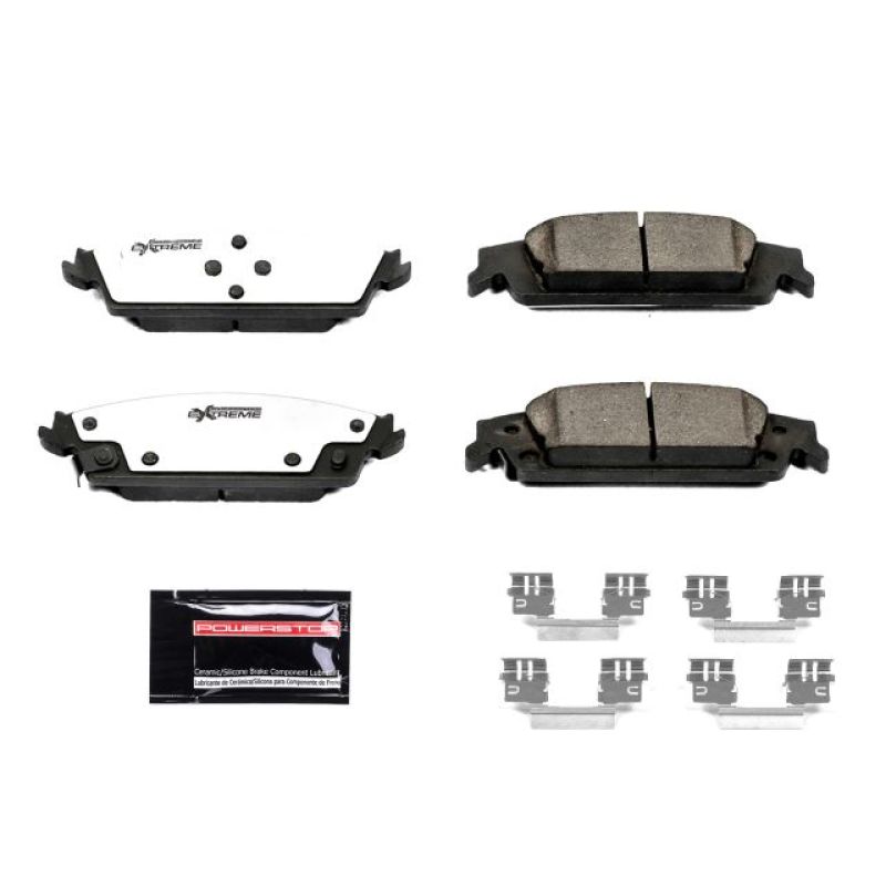 PowerStop Z36 truck and tow rear brake pads with hardware for 2015-2019 Cadillac Escalade, high-performance brake replacement