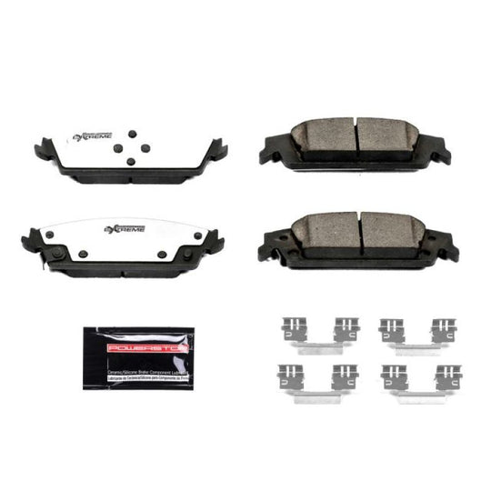 PowerStop Z36 truck and tow rear brake pads with hardware for 2015-2019 Cadillac Escalade, high-performance brake replacement