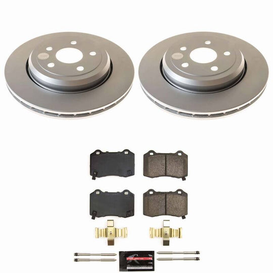 PowerStop Dodge Durango rear Z23 coated brake kit, performance brake components with visible rotors and calipers.