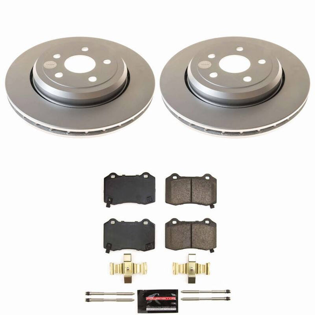 PowerStop Dodge Durango rear Z23 coated brake kit, performance brake components with visible rotors and calipers.