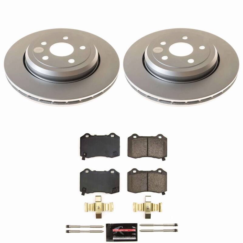 PowerStop Dodge Durango rear Z23 coated brake kit, performance brake components with visible rotors and calipers.