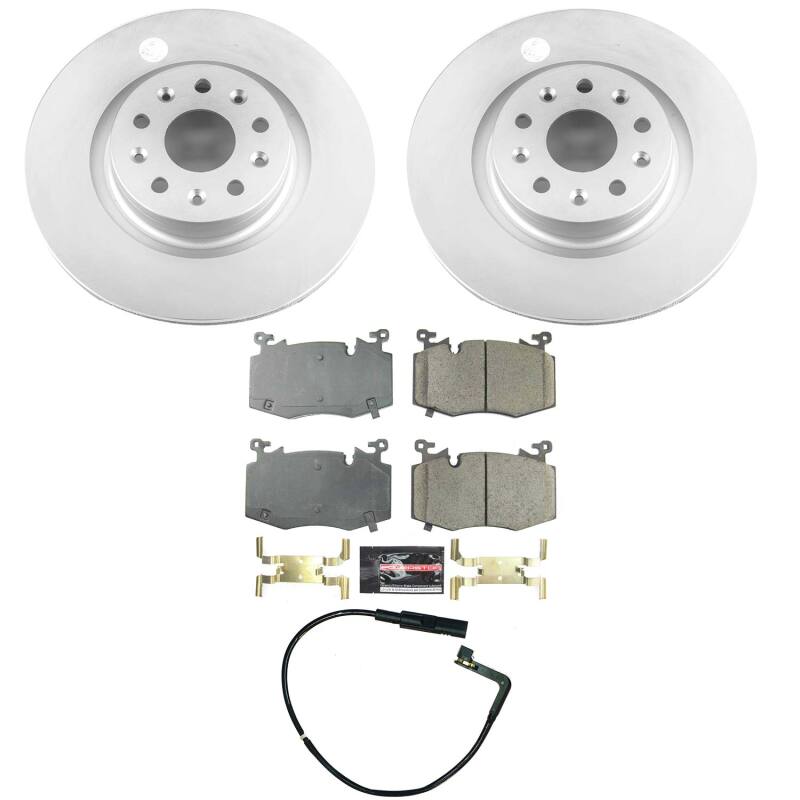 PowerStop Z23 coated front brake kit for 2019 Cadillac CT6, includes performance brake rotors and pads for enhanced stopping power
