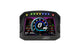 AEM CD-5LG carbon logging digital dash display with internal 10Hz GPS and antenna, showing gauges and digital readouts on a sleek panel.