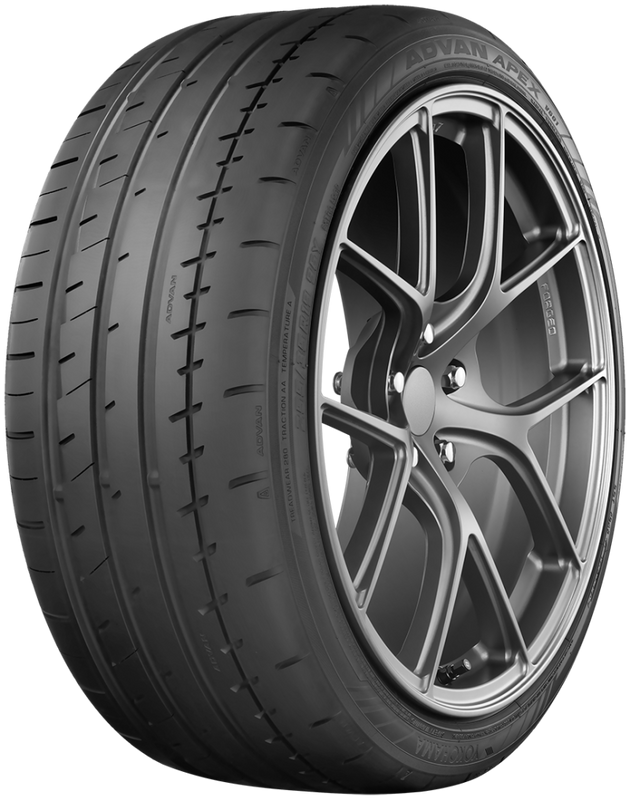 Yokohama Advan Apex V601 235/40R18 95Y on-road UTV tire with detailed tread pattern and sidewall branding.