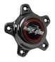 Race Star 5 lug cap with dark star design, medallion, and screws, made of plastic for vehicle wheel lug nuts.