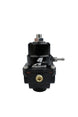 Aeromotive adjustable fuel pressure regulator with 3-15 PSI range, .313 valve, two 08 inlets, and 08 return fitting.