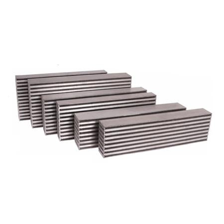 Garrett Air Intercooler CAC, 27.78x12.74x5.12 inches, high-performance intercooler for 1260 HP engines, metal fins and piping.