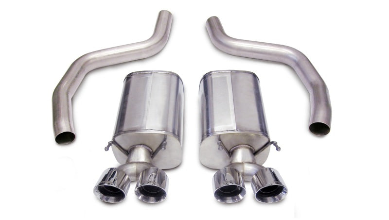 Polished CORSA Performance axle-back exhaust for 2006-2013 Chevrolet Corvette C6 Z06 7.0L V8, showing the sleek exhaust tips.