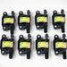 Set of 8 Granatelli Motor Sports LS1-LS9 ignition coils in black for GM LS engine upgrades, high-performance automotive parts.