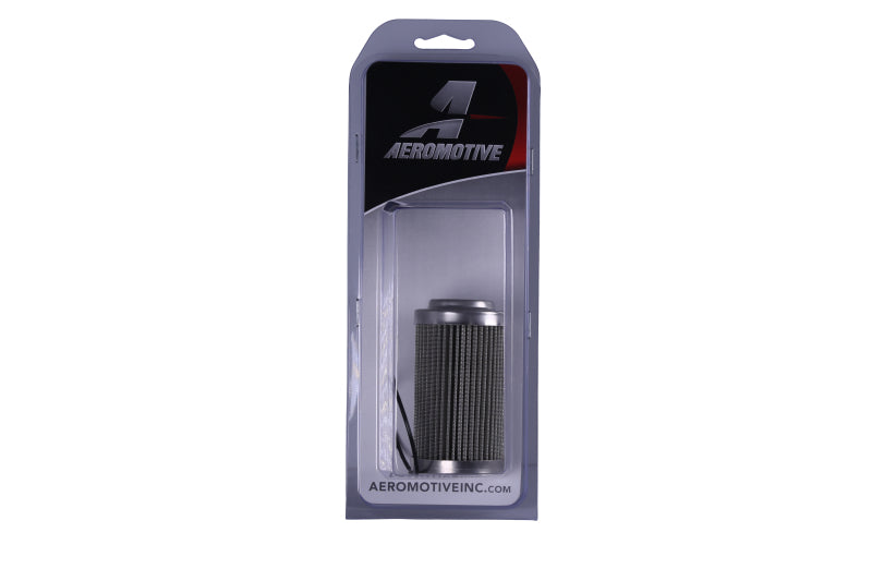 Aeromotive 100 Micron stainless steel fuel filter element replacement for 12304, 12307, and 12324 filter assemblies.