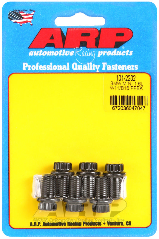 ARP Mini 1.6L W11/B16 pressure plate bolt kit showing a set of metal bolts and hardware components for engine assembly.