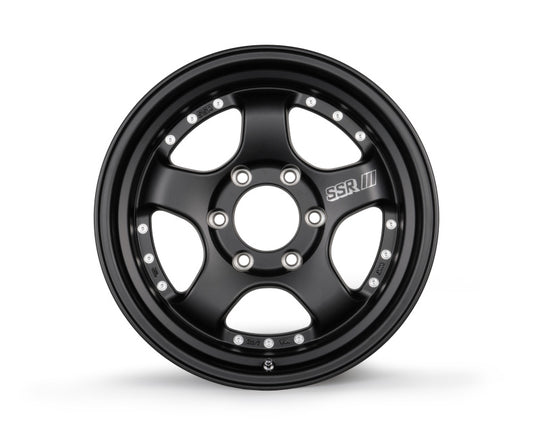SSR SP1 Trail 17x8.5 +00 forged black wheel with 6x139.7 bolt pattern, showcasing its flat black finish and rugged design.