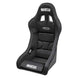 Black Sparco Seat Evo XL QRT X race seat with racing harness slots and supportive design for motorsport driving.