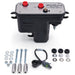 Edelbrock universal fuel sump tank with adjustable fuel sump module and 255 LPH capacity for fuel system enhancement.