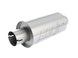 Borla S-Type Muffler with 2.5-inch inlet and outlet, 5-inch round body with notch, designed for high-performance exhaust systems.