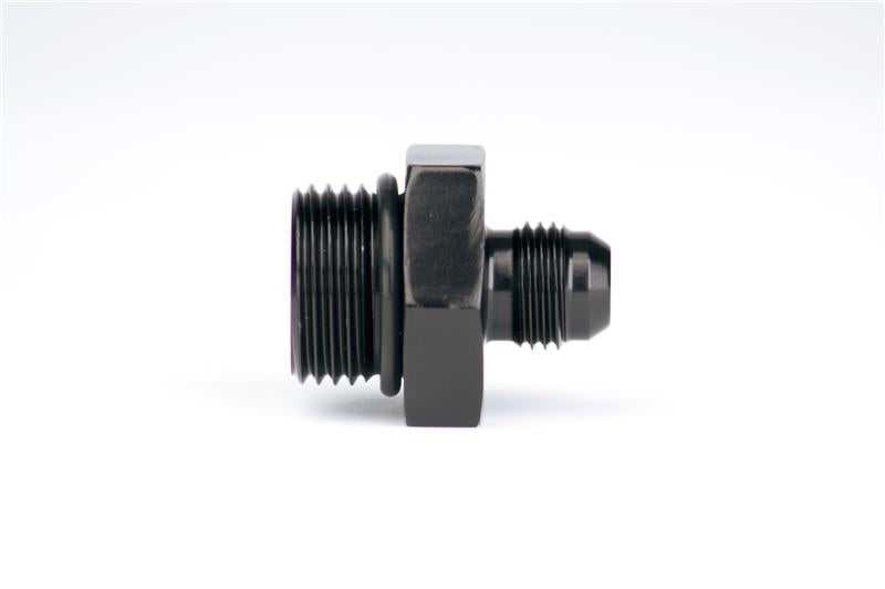 Aeromotive ORB-10 to AN-06 male flare reducer fitting showing metal fitting with threaded ends and flare connection.