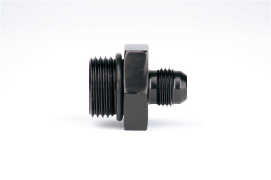 Aeromotive ORB-10 to AN-06 male flare reducer fitting showing metal fitting with threaded ends and flare connection.