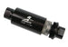 Aeromotive in-line fuel filter with AN-10 fitting and 100 micron stainless steel element for automotive fuel filtration.