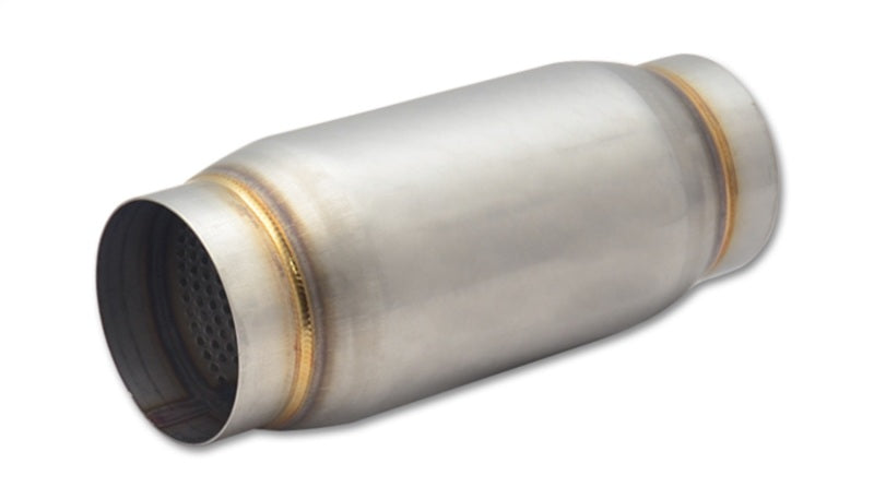 Vibrant SS Race Muffler with 3-inch inlet and outlet, 9-inch length, 3.75-inch diameter muffler body for performance exhaust systems.