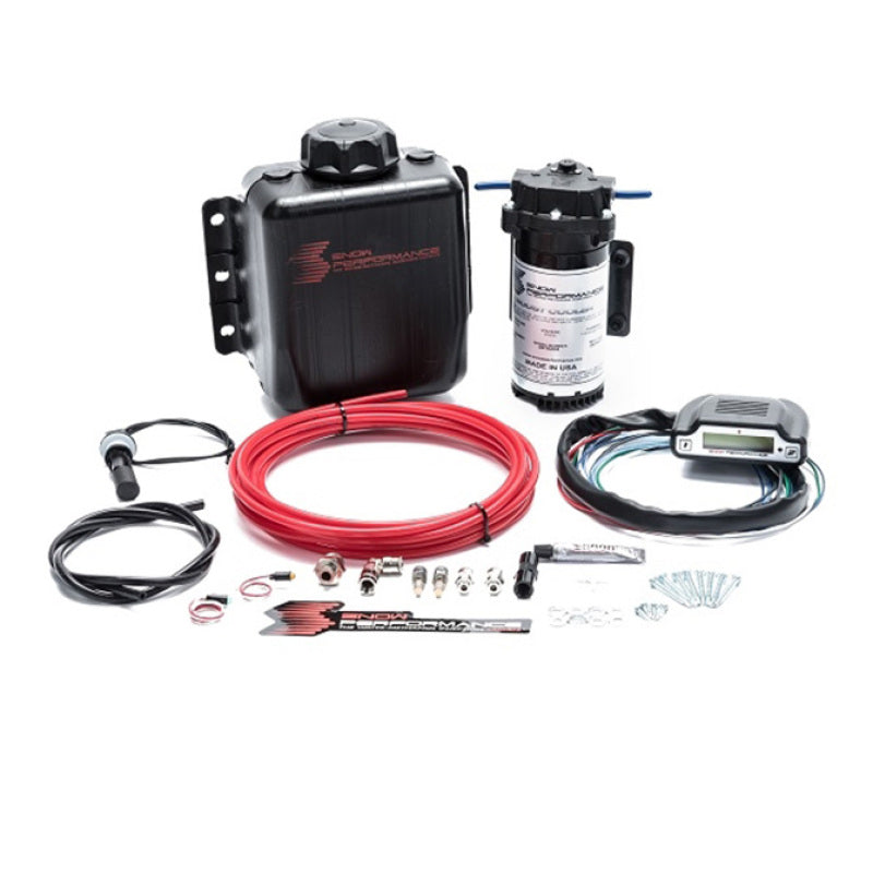 Snow Performance Stage 3 EFI 2D Map Water Meth Kit for fuel injection systems, with injection nozzles and control components visible.