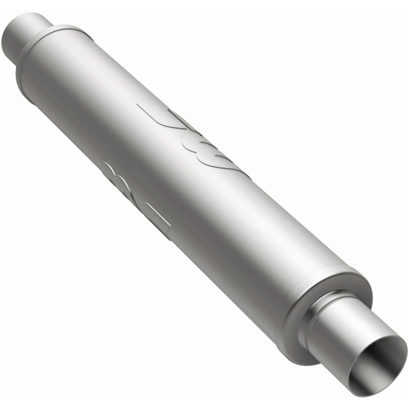 MagnaFlow Mag SS muffler with 22x4x4 inch dimensions and 2.5-inch center inlet, stainless steel construction, automotive exhaust part