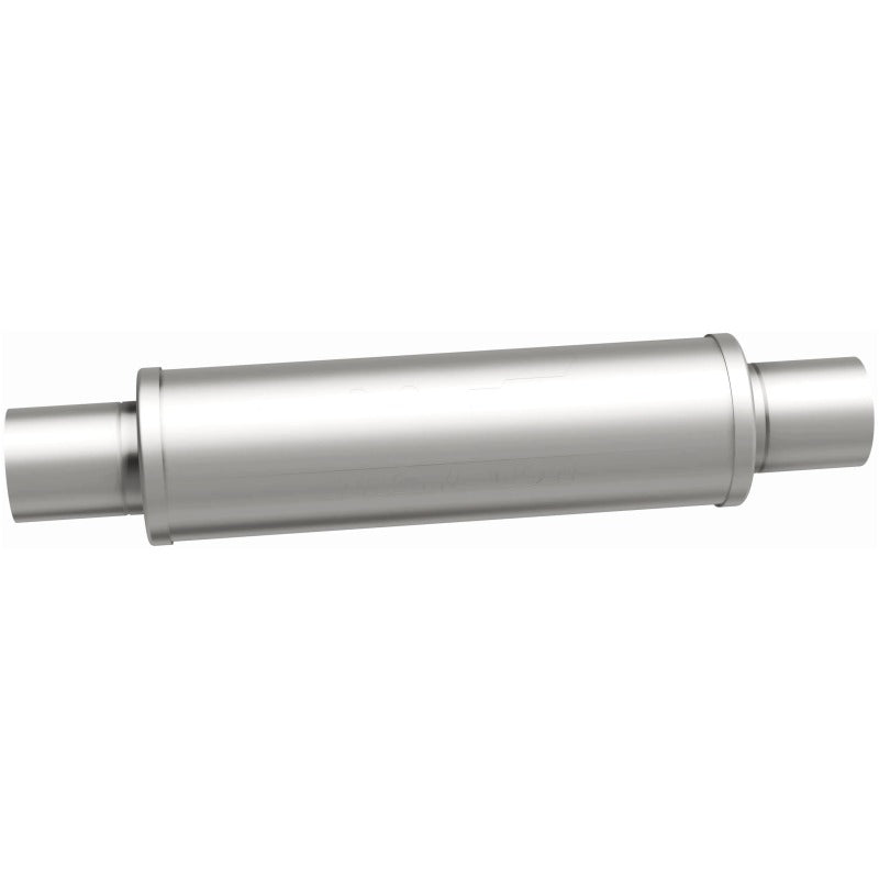 MagnaFlow Mag SS muffler with 14x4x4 inch size and 2.5x2.5 inch inlet and outlet for automotive exhaust systems.