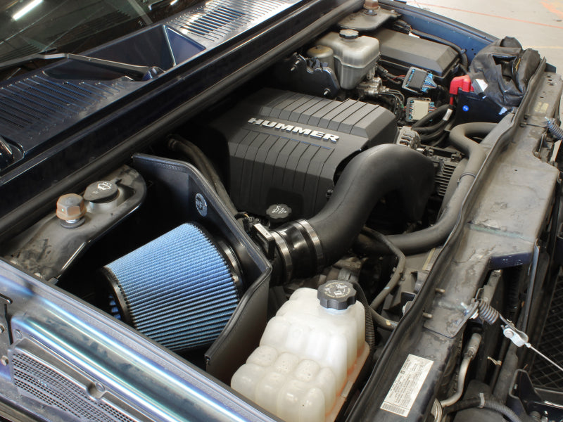 aFe MagnumFORCE Stage-2 Pro 5R cold air intake system installed in a Hummer H2 2003-2009 V8 6.0L engine bay